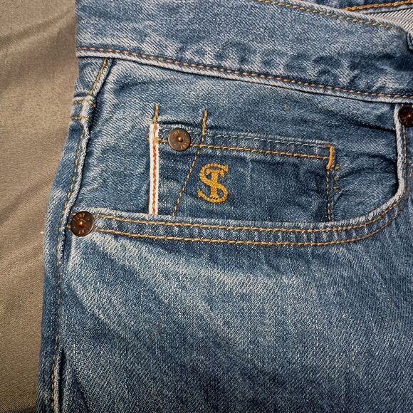 TODD SNYDER Relaxed Fit Selvedge Button Fly Jeans Men’s 35x32 MSR 36x32 NWT - Picture 3 of 16